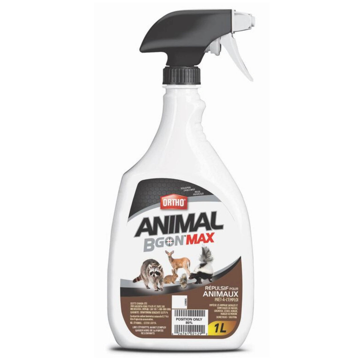 Front view of Ortho Animal B Gon MAX Ready-To-Use 1L Animal Repellent on a white background