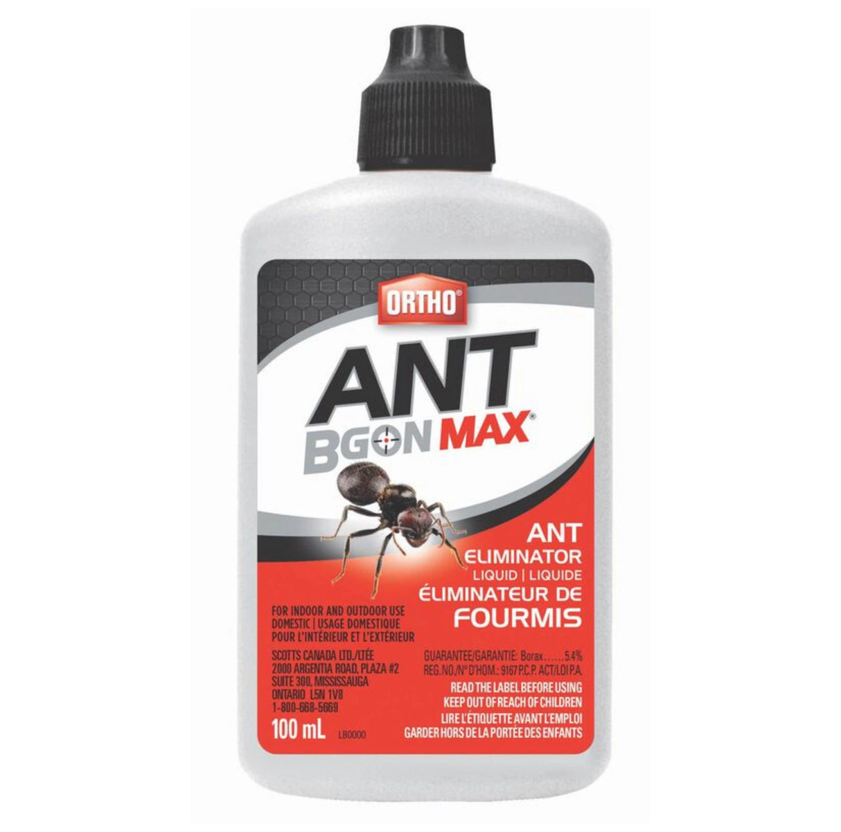 A front view of Ortho Ant B Gon Max Ant Eliminator Liquid 100ml Insecticides on a white background