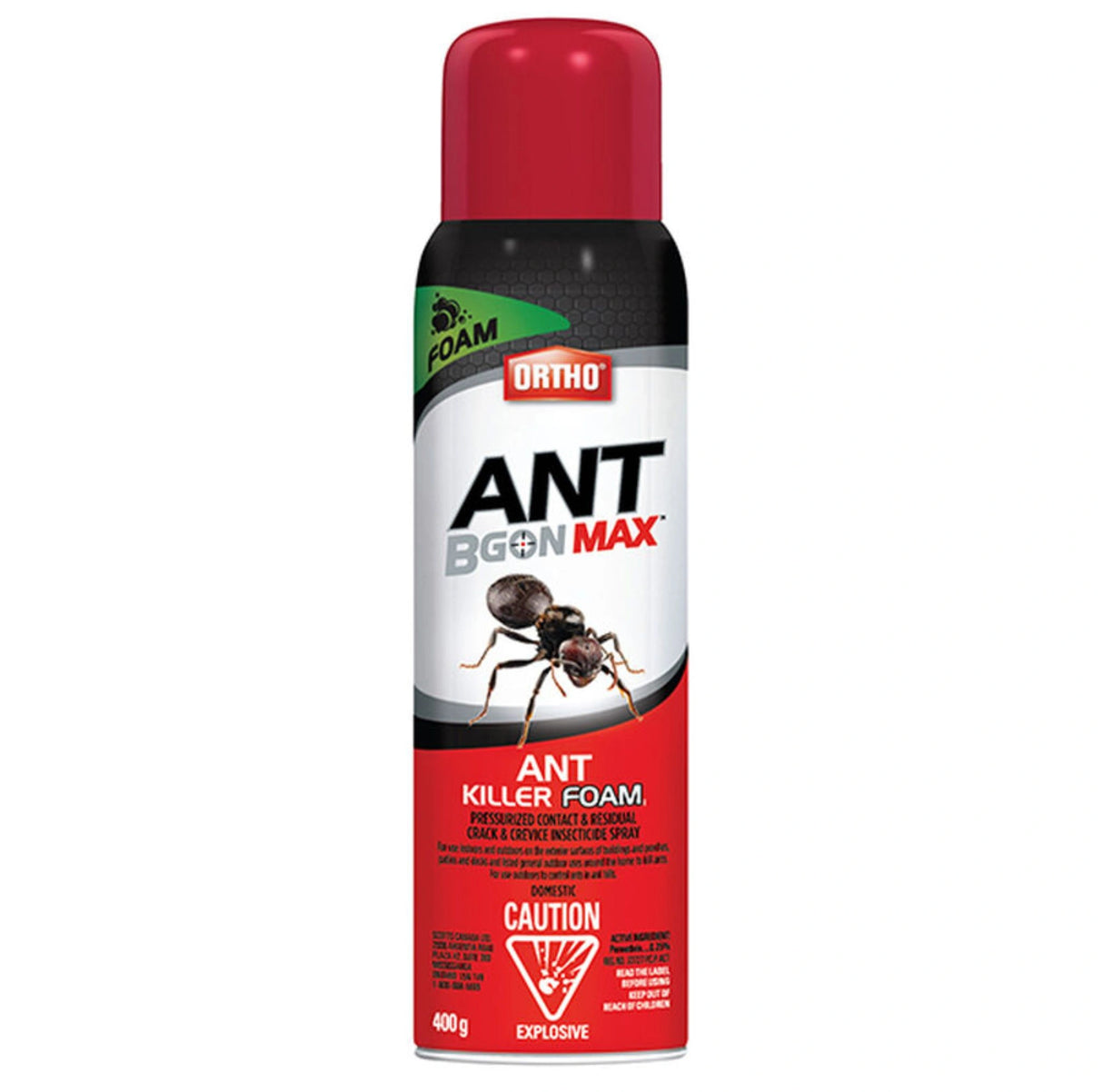 A front view of Ortho Ant B Gon Max Ant Killer Foam 400g Insecticides on a white background