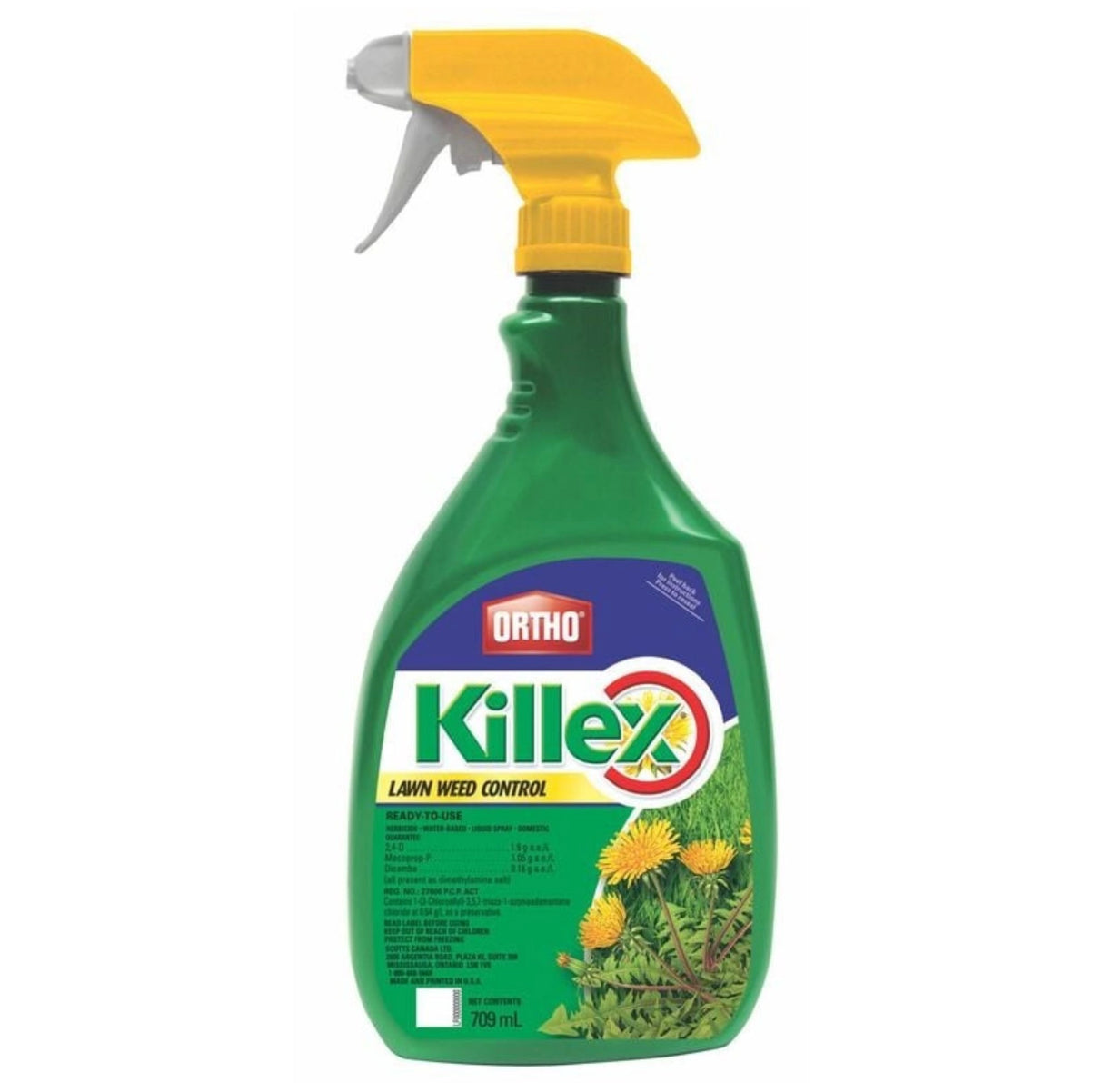 Front view of Ortho Killex Lawn Weed Control Ready-to-Spray 709ml Herbicide on a white background