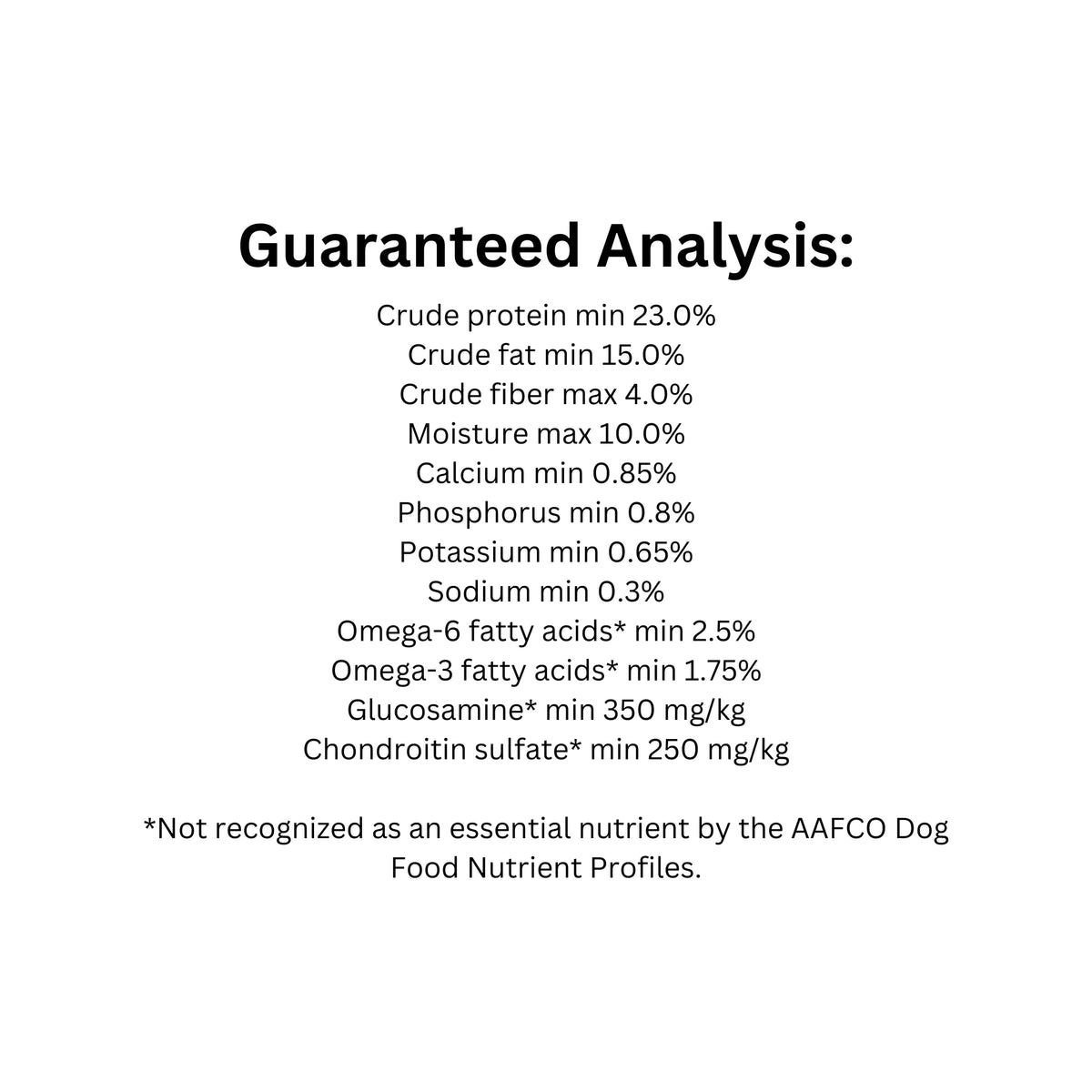 Guaranteed analysis of Oven-Baked Tradition adult dental care fish dog treats