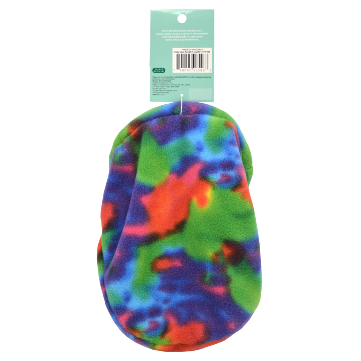 Back view of Oxbow Cozy Cave Pet Bed on a white background