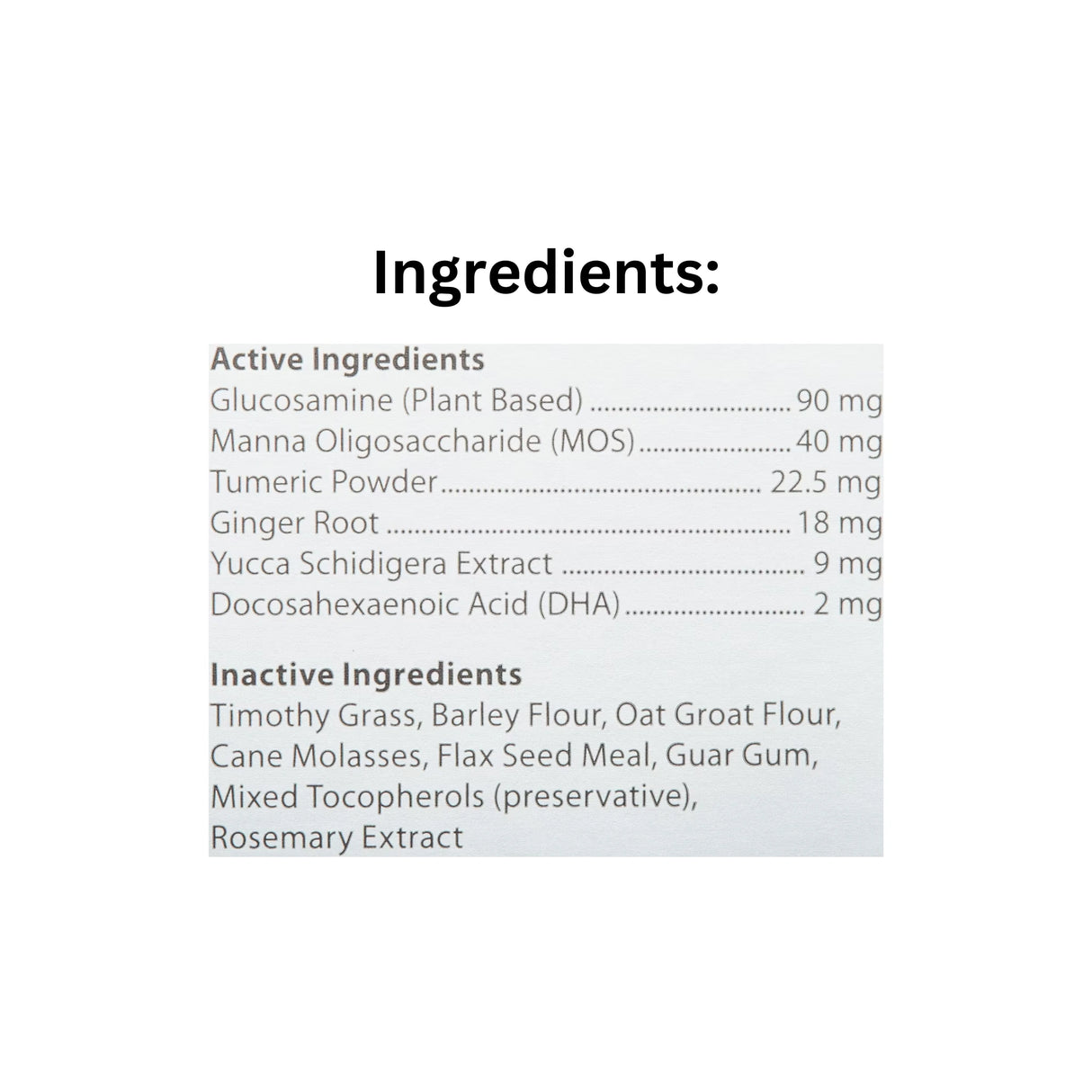 List of Ingredients of Oxbow Multi-Vitamin Pet Supplement