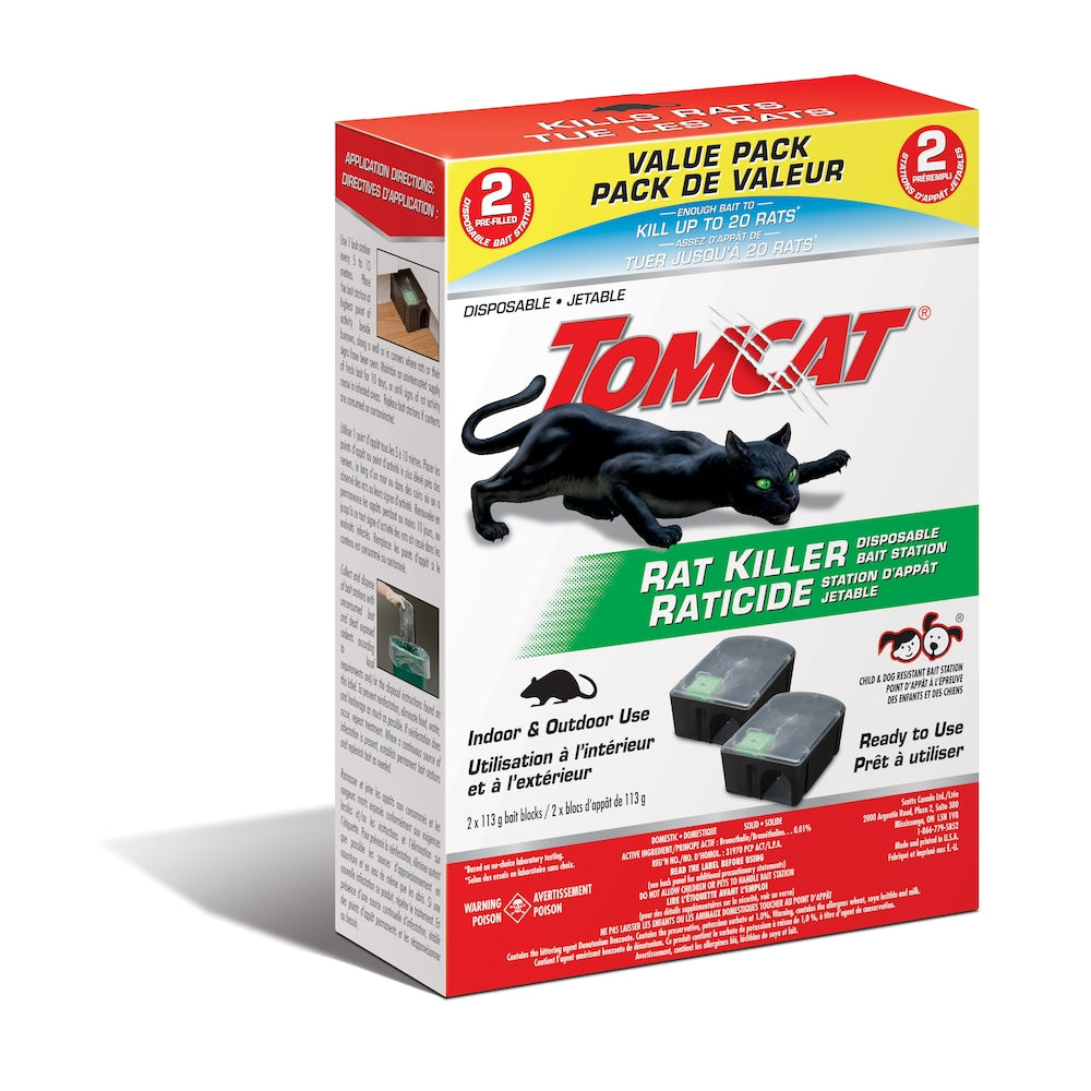 Rat Killer | Refillable Bait Station | Tomcat| 2 Pack