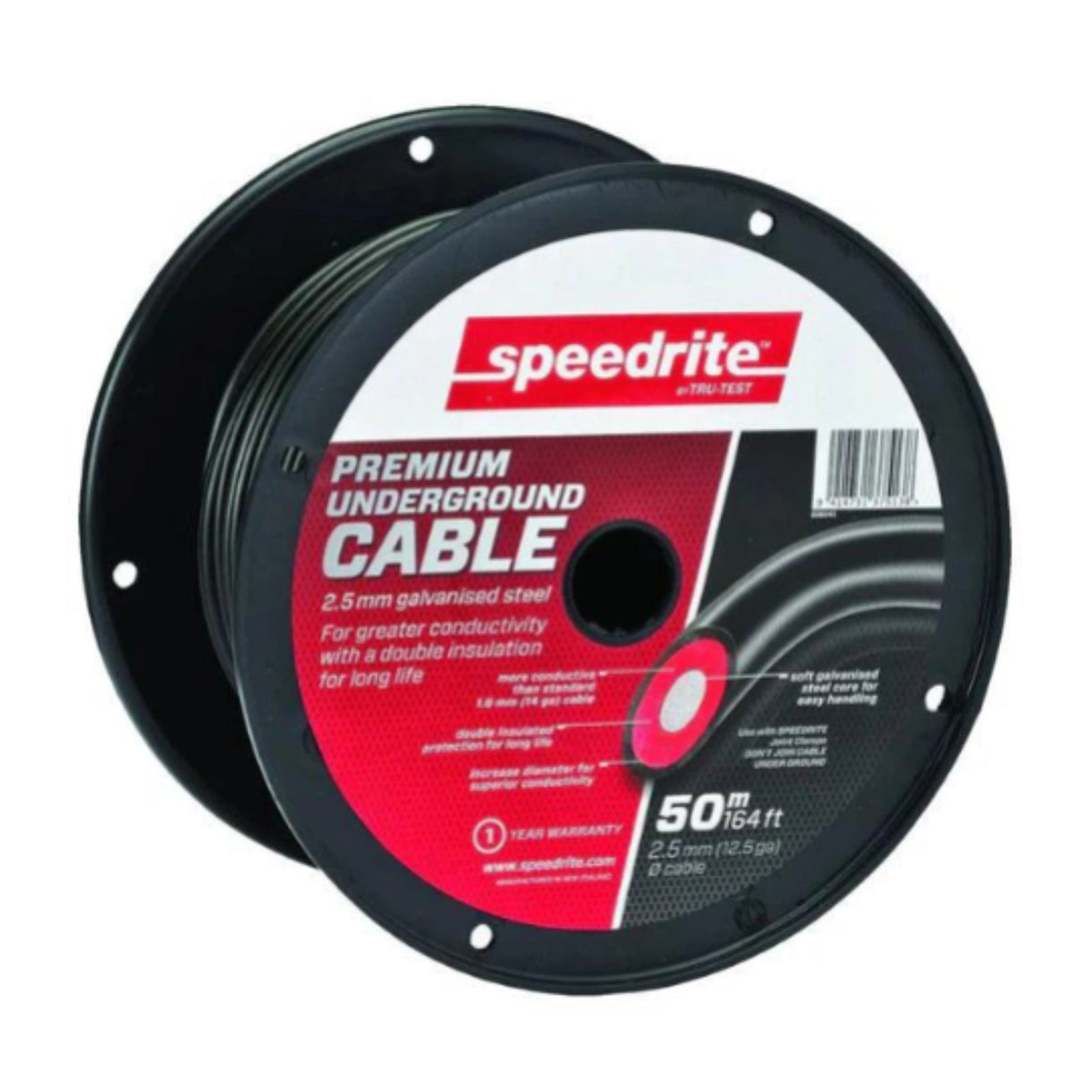 A front view of Speedrite Permanent Fencing Premium Underground Cable on a white background