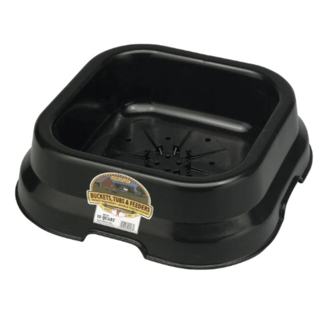 A front view of a 10 Quart Salt and Mineral Block Pan on a white background