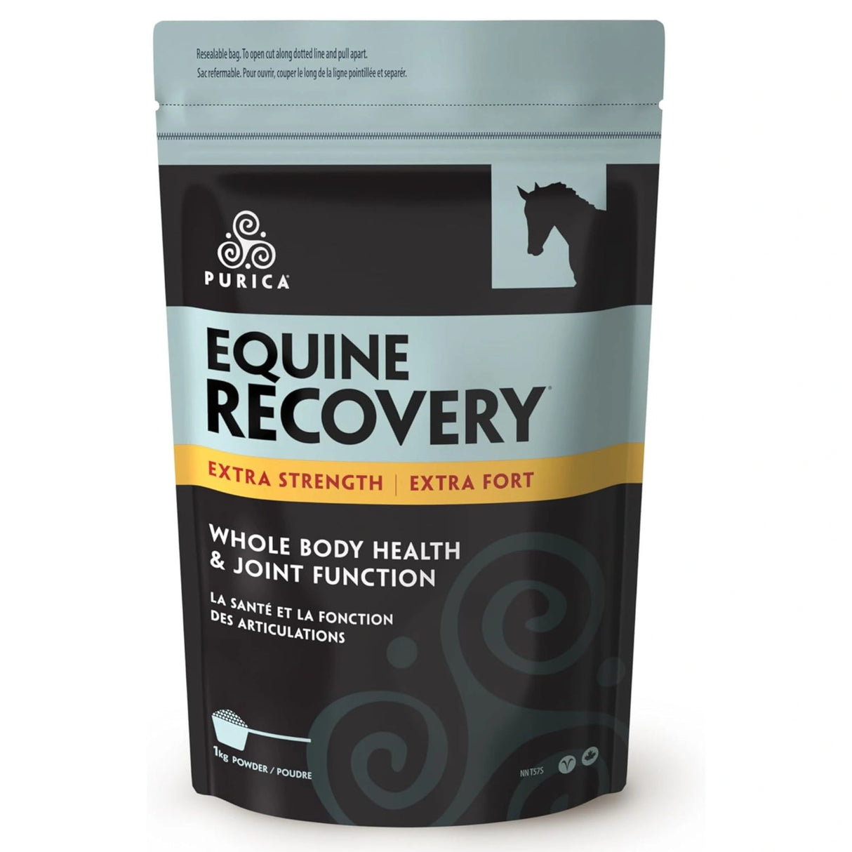 Front view of Purica Equine Recovery Extra Strength Horse Feed Supplement on a white background