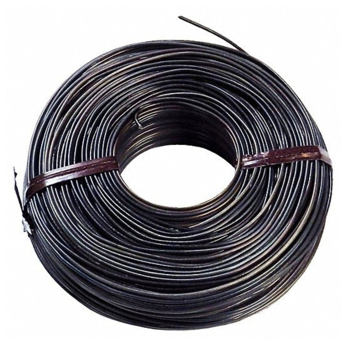 Close-up of Tree Island 16.5 Gauge Rebar Tie Wire showing steel texture on white background