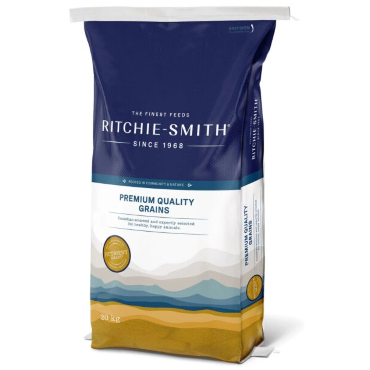 A front view of Ritchie Smith Horse Feed Premium Grains Fibre Plus Low Sugar on a white background