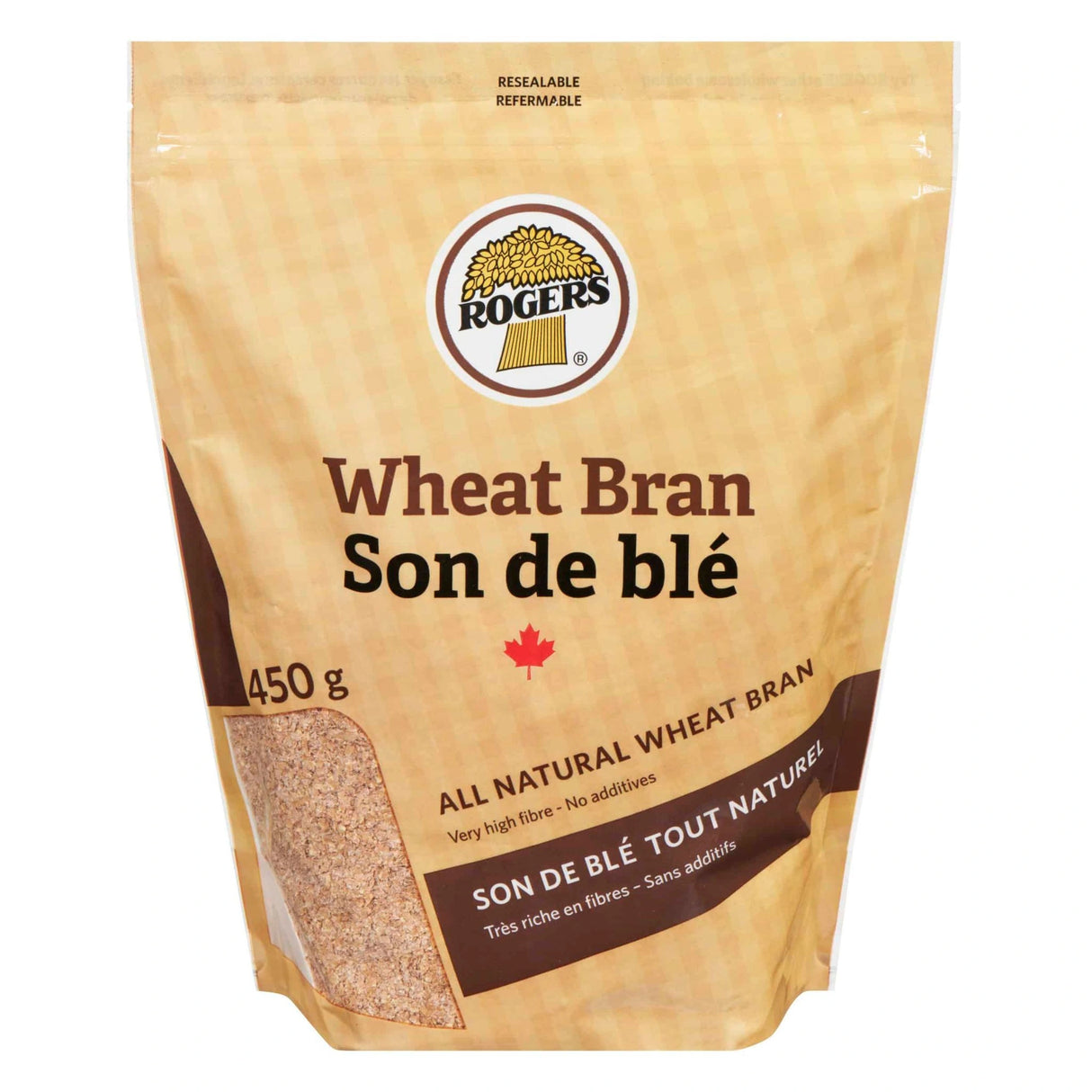 A front view of Roger Foods Horse Feed Wheat Bran 20kg on a white background