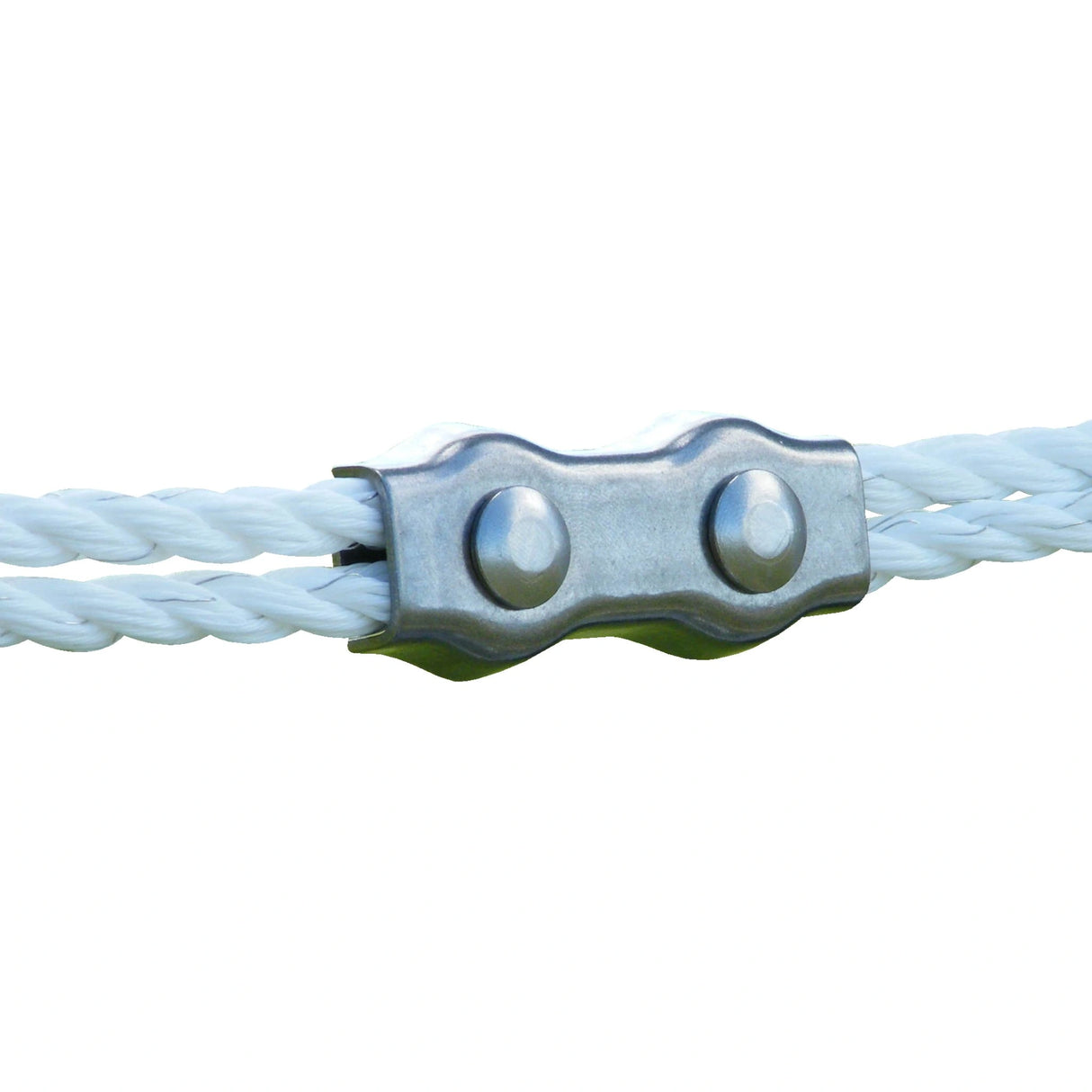 Close-up front view of Patriot Rope to Braid Clamp 3 Pack against a white background