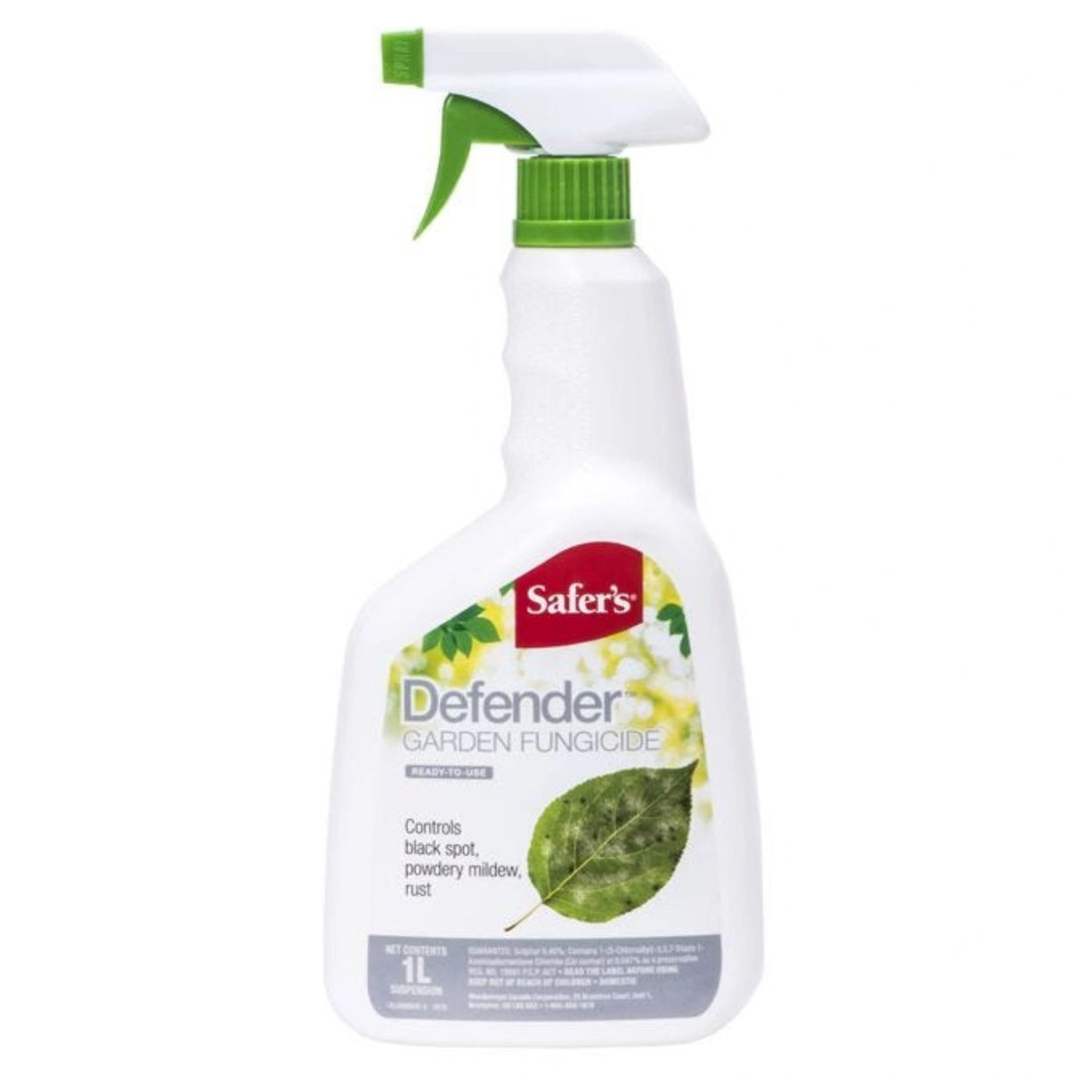 A front view of Safer's Fungicide Ready-To-Use Spray on a white background