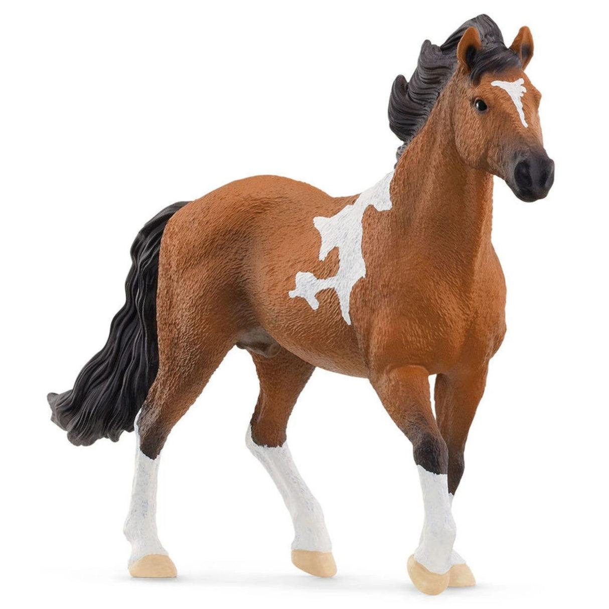 A close-up view of Schleich Horse Toy Mangalarga Marchador Stallion on a white background