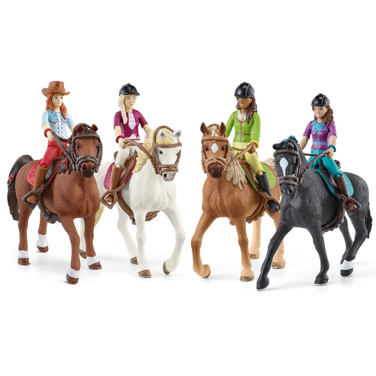 A close-up view of Schleich Horse Toy from the Horse Club Ride Out set on a white background
