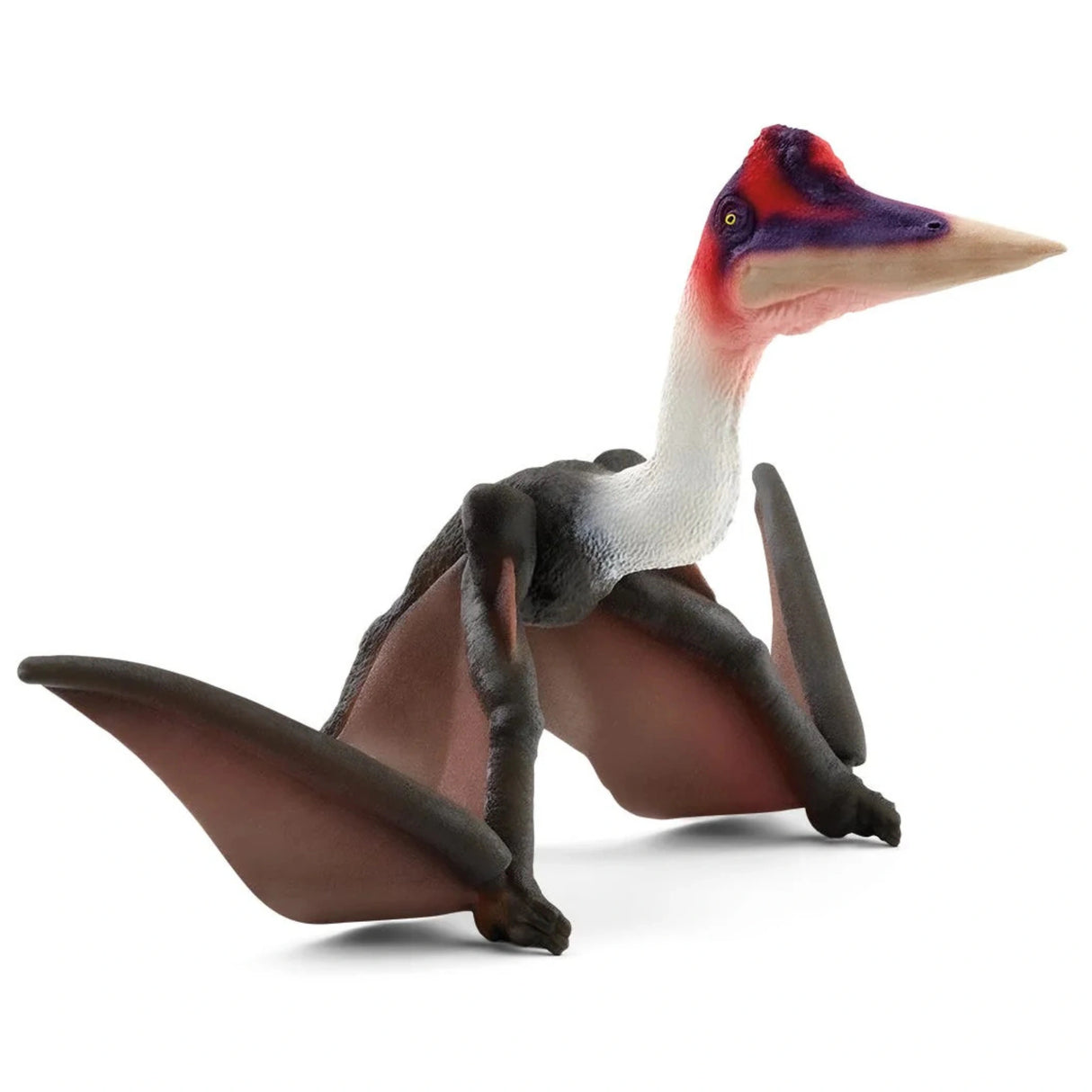 A close-up view of Schleich Quetzalcoatlus Dinosaur Toy on a white background
