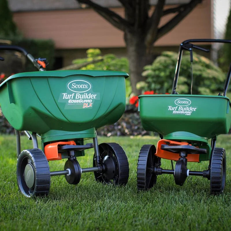 Broadcast Spreader | Seed, Fertilizer & Ice Melt | 15 Pound Capacity | Scott's 75121 Mini