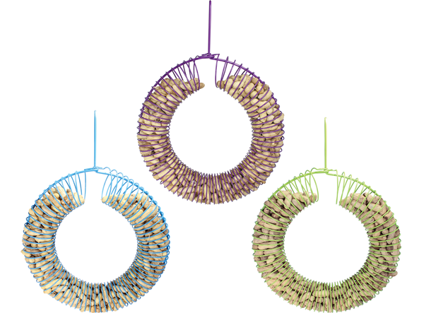 Wild Bird Feeder | Wreath Style | Peanuts/Suet Balls | Multiple Colours | Pinebush 10765