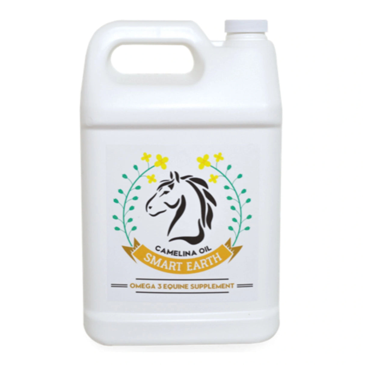 A front view of Smart Earth Camelina Horse Supplement on a white background