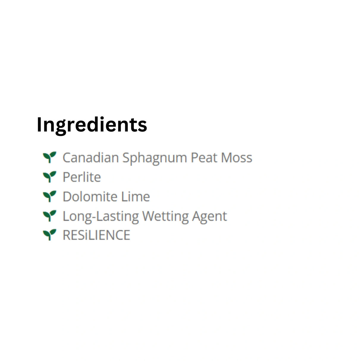 Ingredients list of Sun Gro Horticulture Sunshine Mix #1 Soil Mix