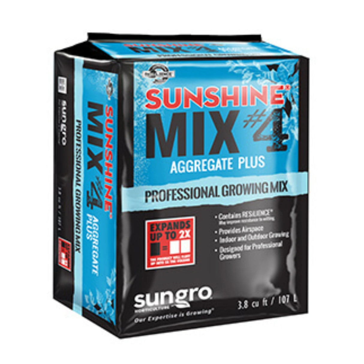 Front view of Sun Gro Horticulture Sunshine Mix #4 Professional Growing Mix on a white background