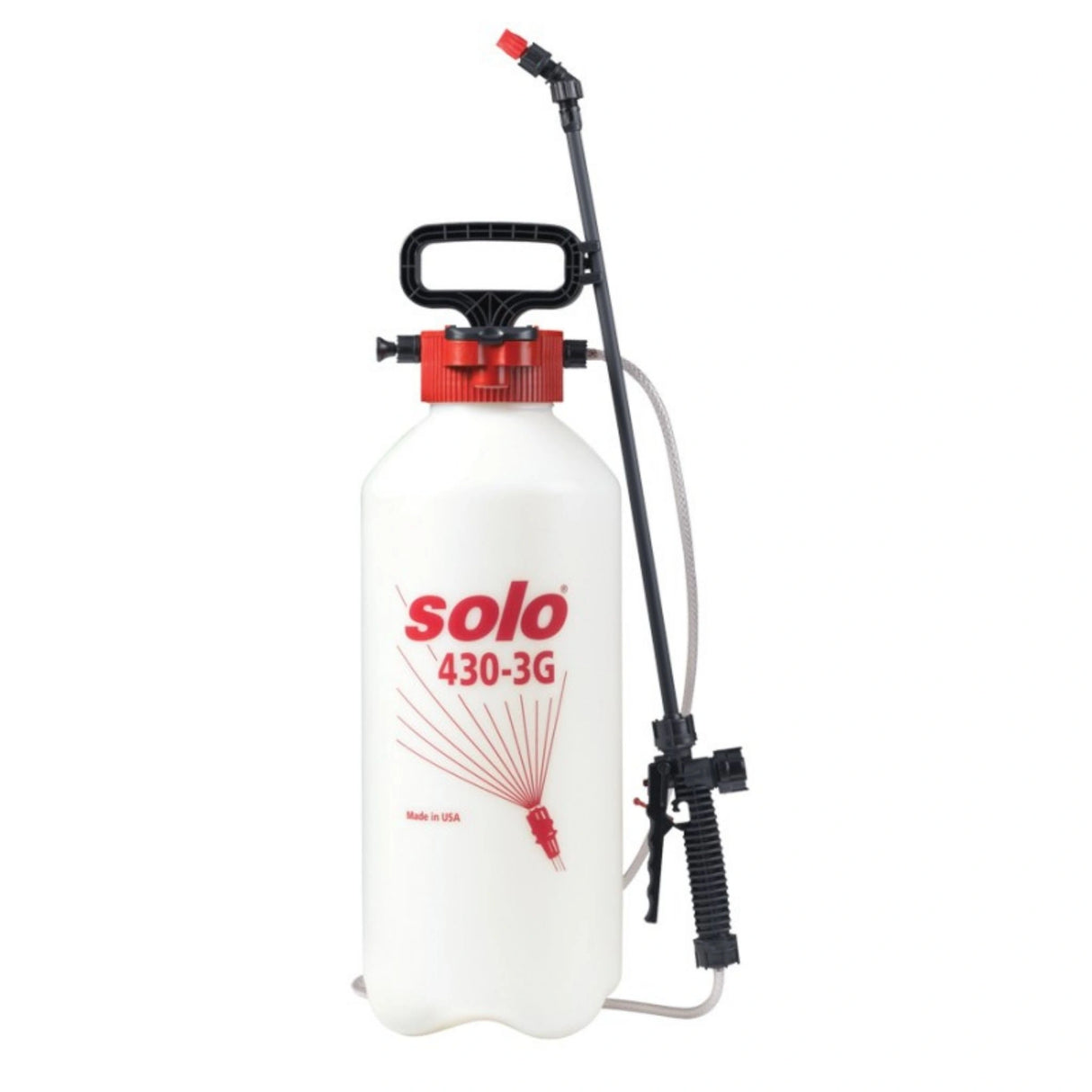 A front view of Solo Corporation 430 Portable Heavy Duty Handheld Sprayer 3 Gallon on a white background