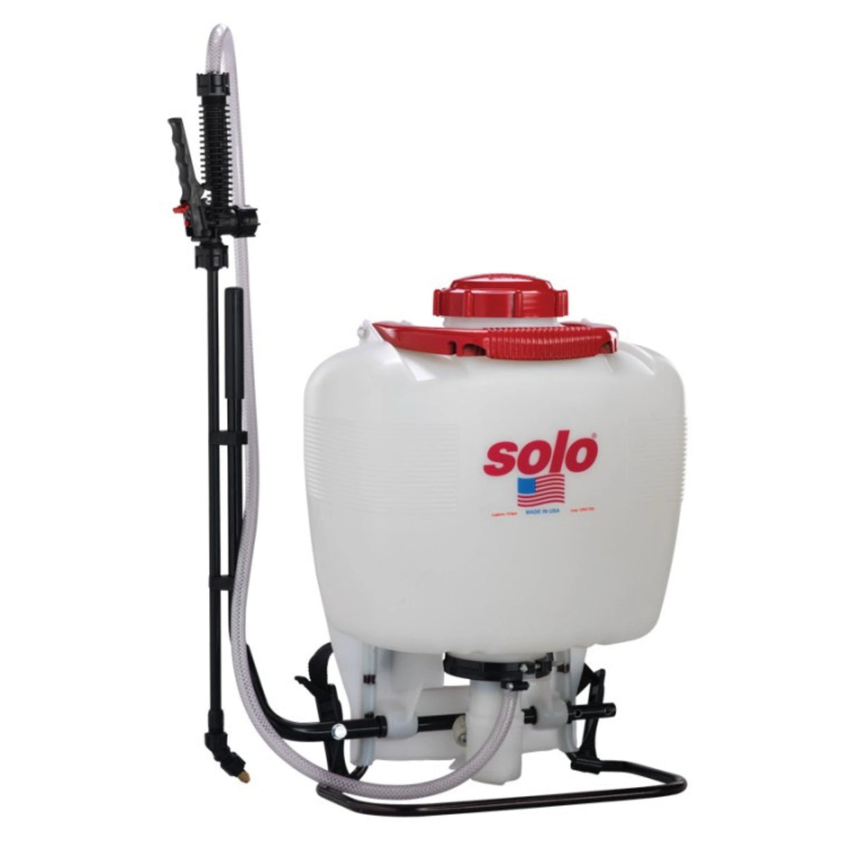A front view of Solo Corporation Sprayer 4 Gallon Backpack Professional on a white background