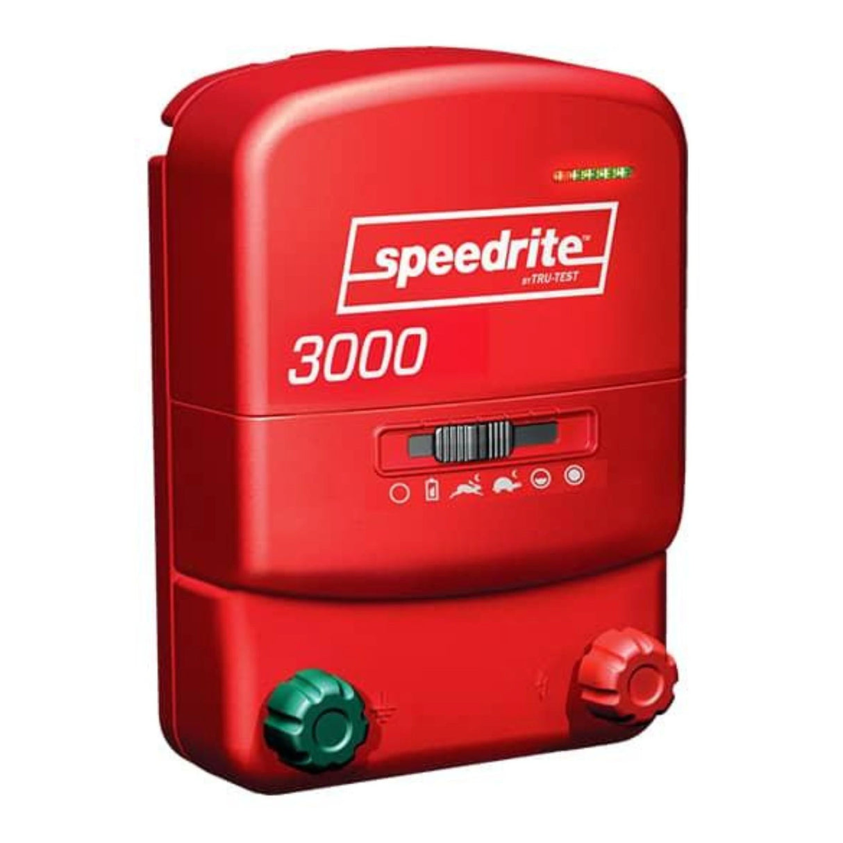 Front view of the Speedrite 3000 Unigizer Dual Powered Fence Energizer on a white background