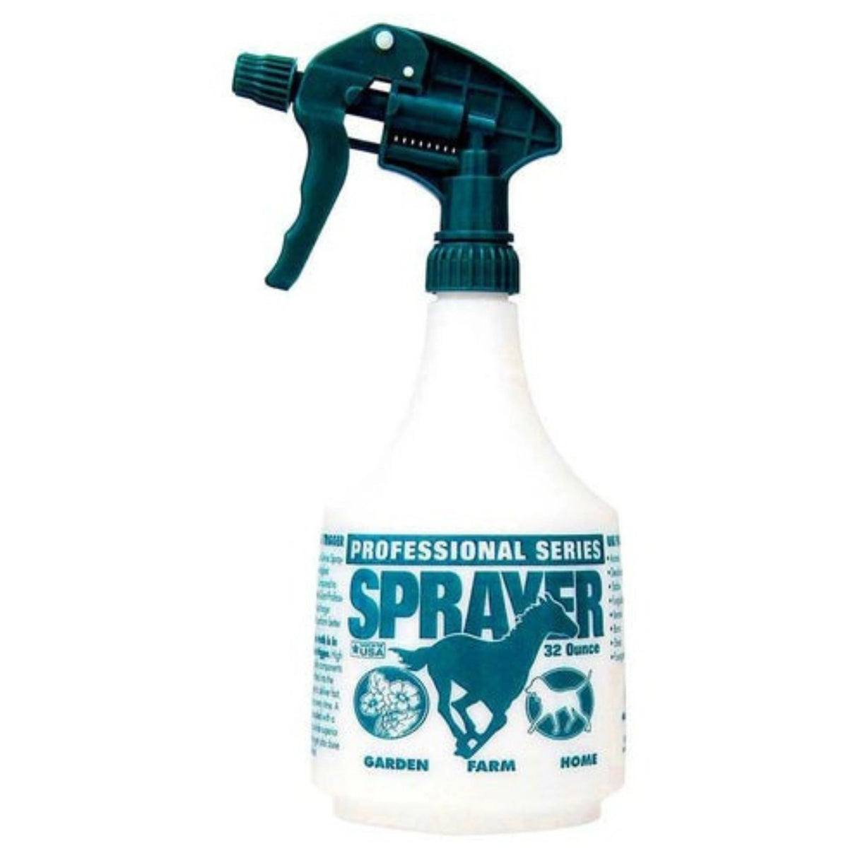 Front view of Teal Little Giant 32 Ounce All-Purpose Spray Bottle on a white background
