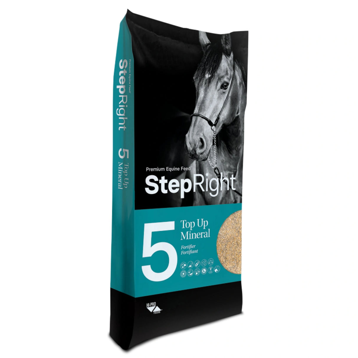 Front view of Step Right Step 5 Top Up Mineral Fortifier Horse Feed on a white background