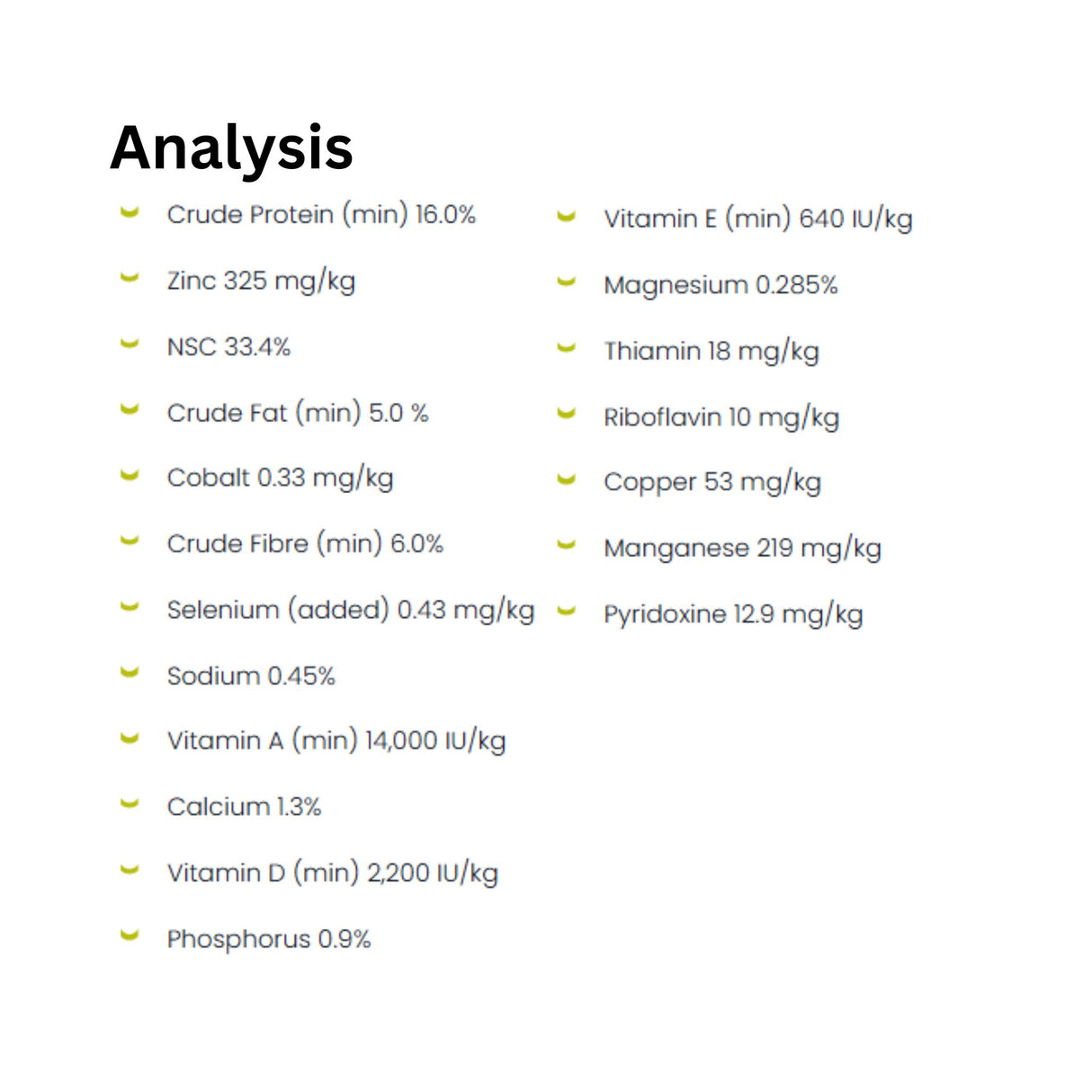 Guaranteed Analysis of Step Right Step 6 Senior Age Well Horse Feed