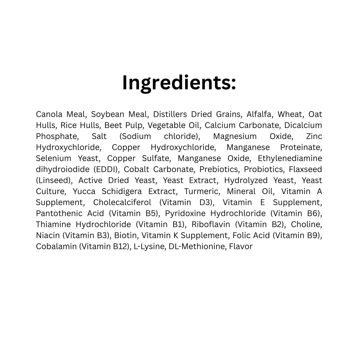 List of Ingredients of Step Right Step 8 Hi-Fat Cool Energy Horse Feed