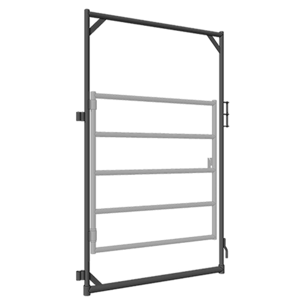 A front view of the Walk Through Gate Panel Medium Duty 2W Lemsco Series 7' on a white background