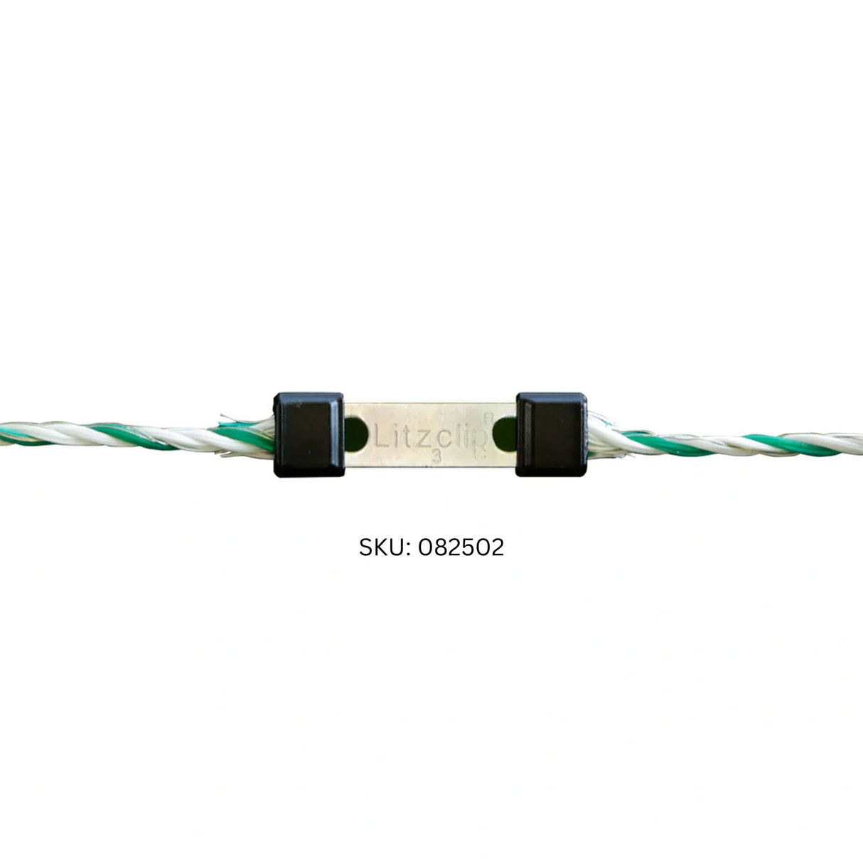 A front view of Remedy Animal Health Wire Fencing Litzclip Wire Connector on a white background