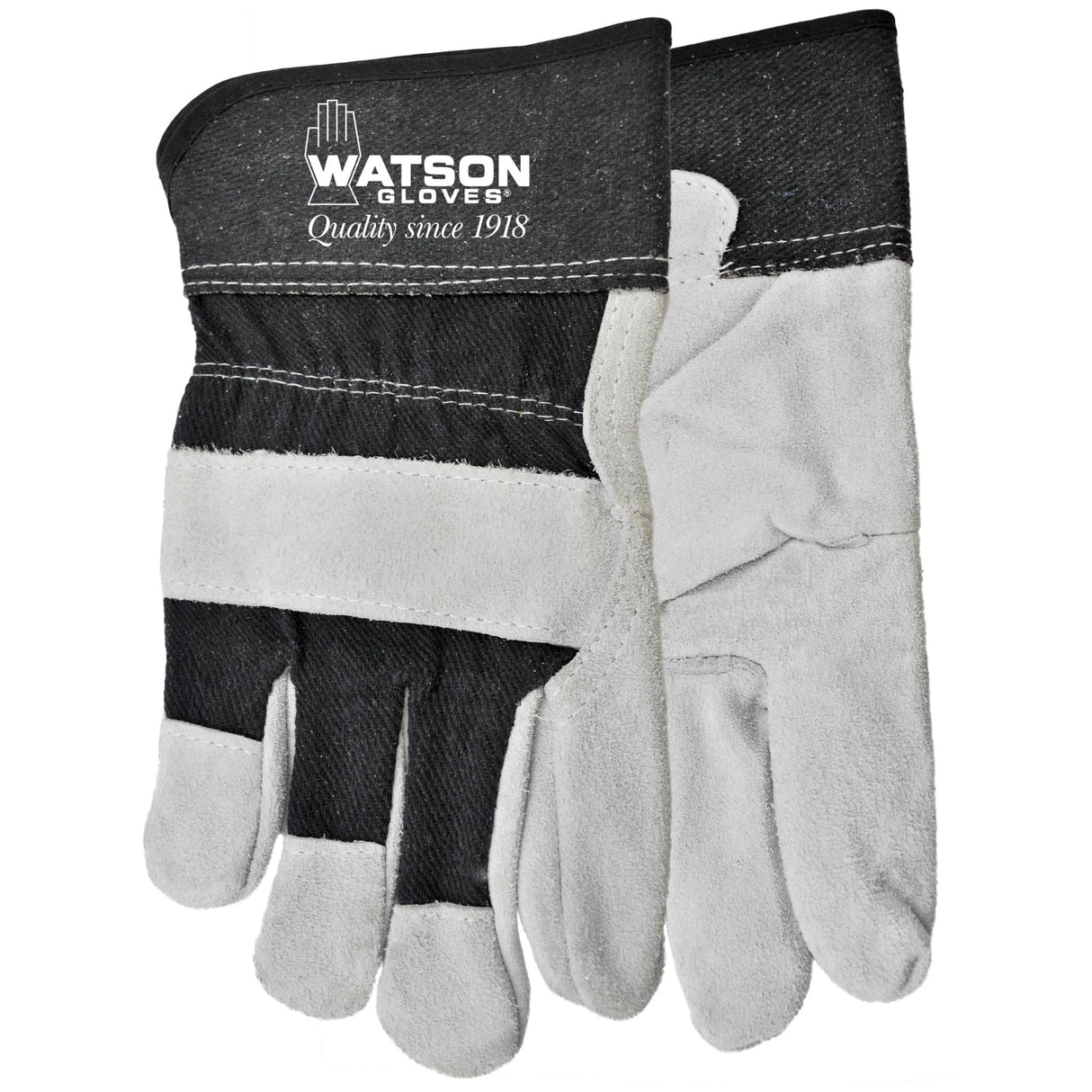 A close-up view of Watson Work Gloves on a white background
