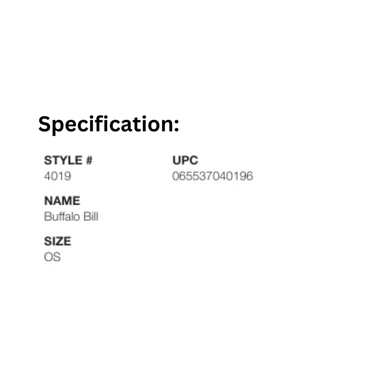 Product Specification of Watson Work Gloves 4019 Buffalo Bill