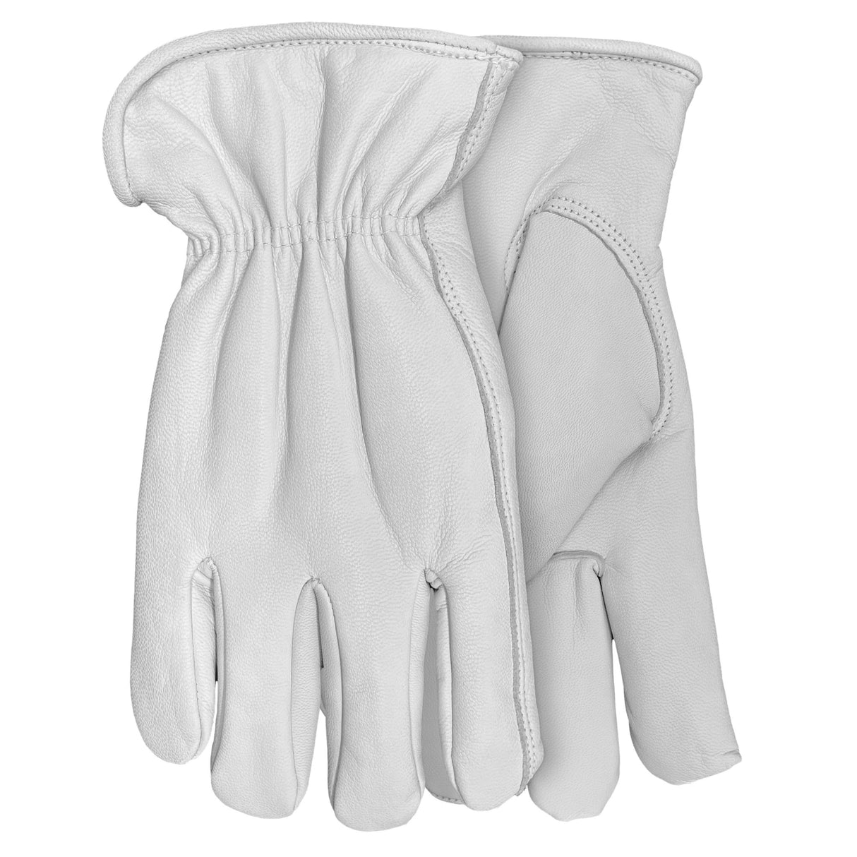 A close-up view of Watson Work Gloves 9545 Scape Goat All-Leather Goat Skin Snug-Fitted Wrist on a white background