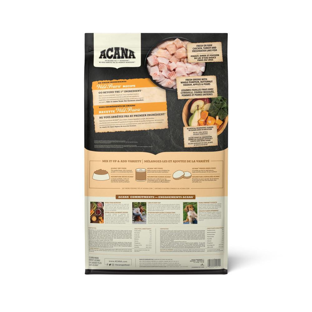 ACANA Highest Protein Wild Prairie Recipe Dog Back 11.4Kg Canada.tif