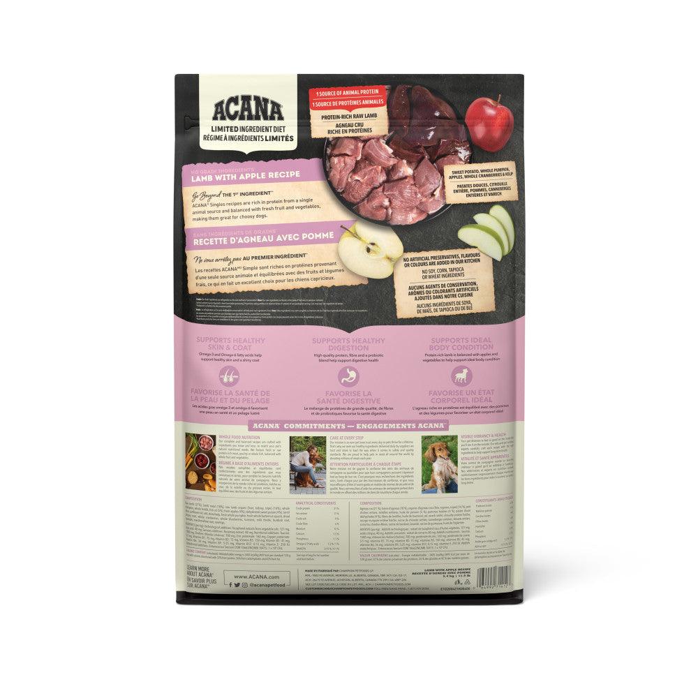 ACANA Singles Lamb With Apple Recipe Back 5.4kg Canada.tif