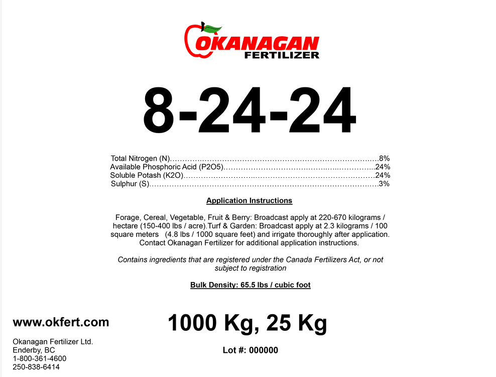 08-24-24-3S Multi Purpose Fertilizer – Purity Feed
