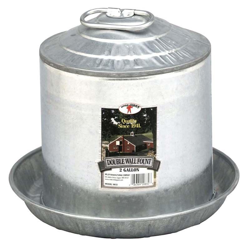 Little Giant Double Wall Galvanized Poultry Fountains