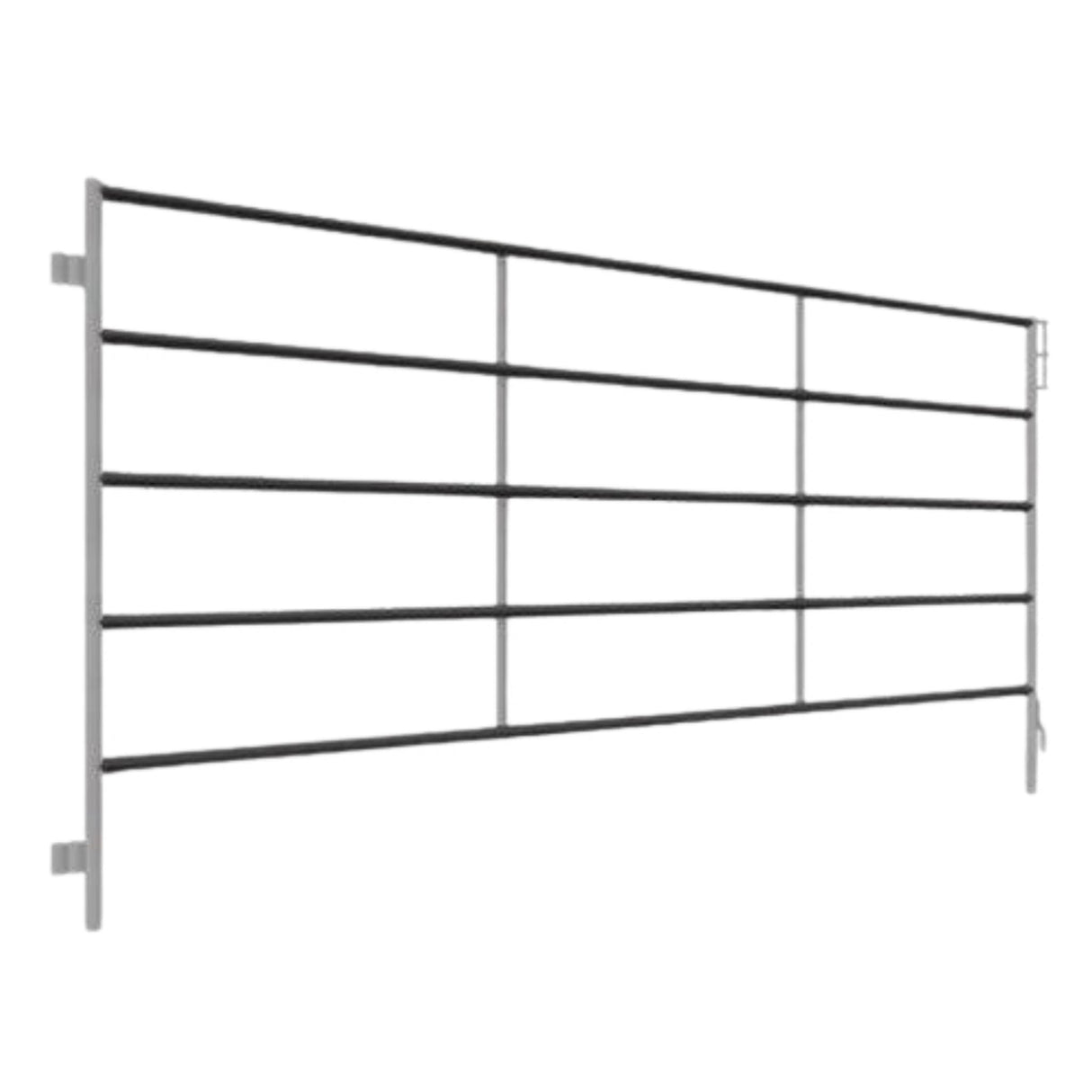 Front side view of a 2W Diamond 5 Rail Light Duty Fence Panel on a white background