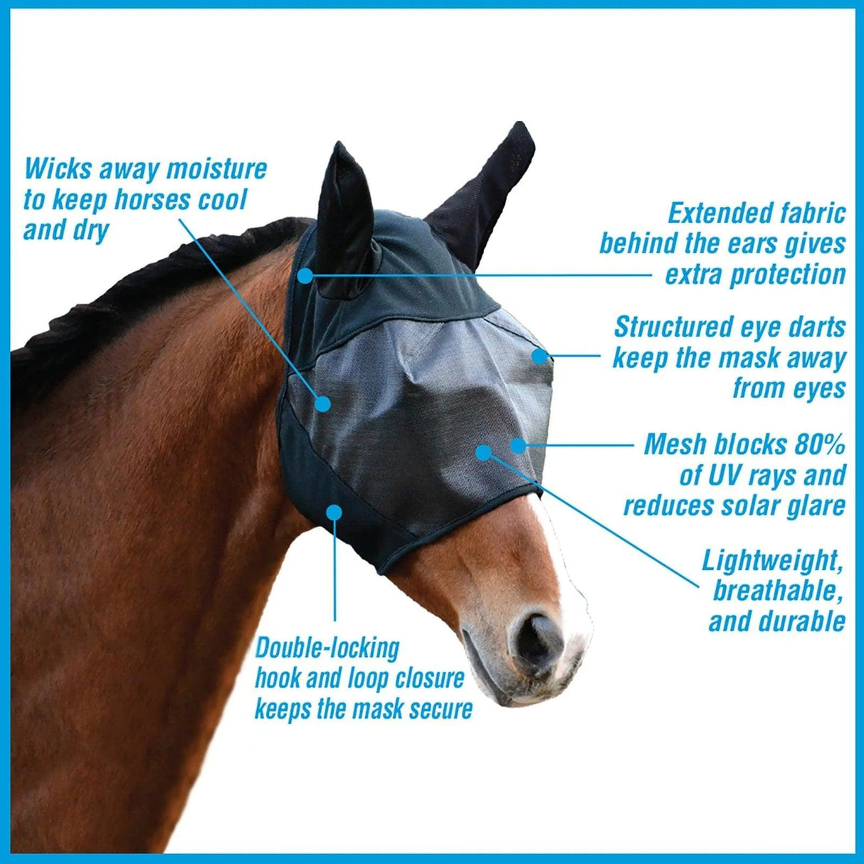 Absorbine Ultrashield Fly Mask with Ears - Horse Size