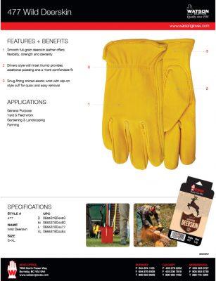 Watson 9477 Wild Deerskin Lined Gloves