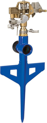 Dramm ColorStorm Impulse Stake Sprinkler | Brass Head | Step-In | 70 Ft.