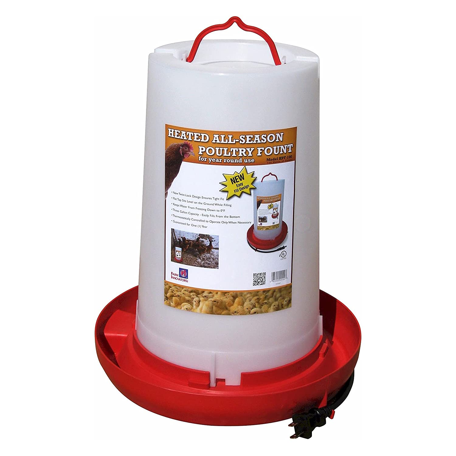 Farm Innovators Heated 2 Gallon Poultry Drinker