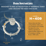 Stock Tank De-Icer | 1000W Aluminum Submergible | Farm Innovators H-409
