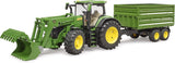 John Deere 7R 350 Tractor with Front Loader and Trailer