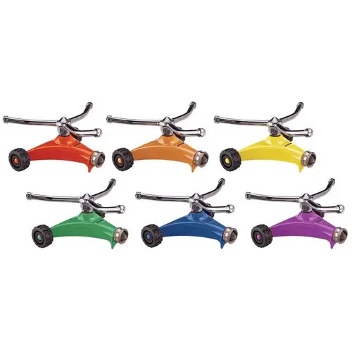 DRAMM ColorStorm Whirling Sprinkler | Metal Wheeled Base | 1,134 Sq Ft | Model 10-15050