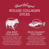 Icelandic+ Rolled Beef Collagen Sticks with Cod Skin 8"