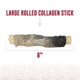 Icelandic+ Rolled Beef Collagen Sticks with Cod Skin 8"